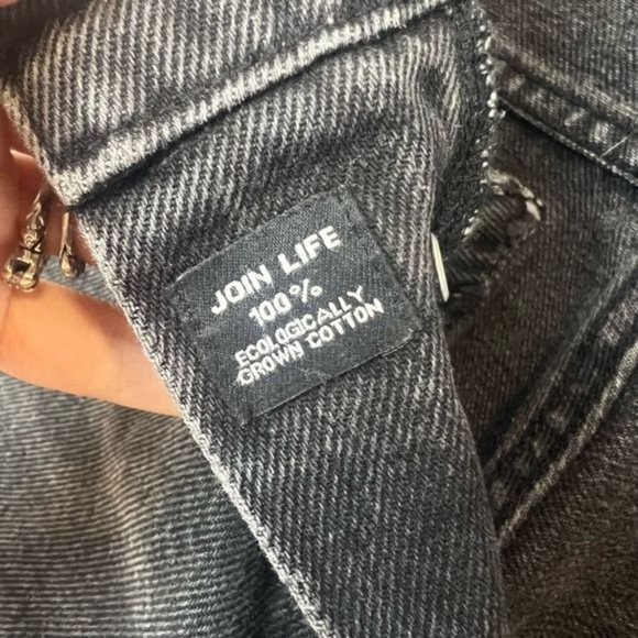 Zara Black Faded Distressed Grunge Denim Jean Shorts Pockets Women’s 2 Cut Off - Picture 6 of 11